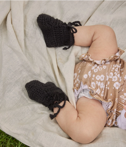 Hand-knitted baby shoes