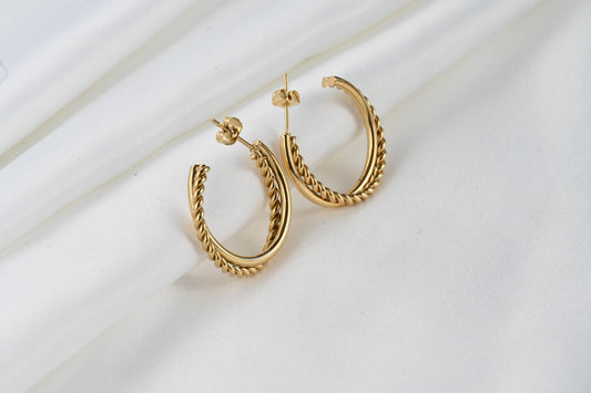 18k Gold plated Twisted Hoops