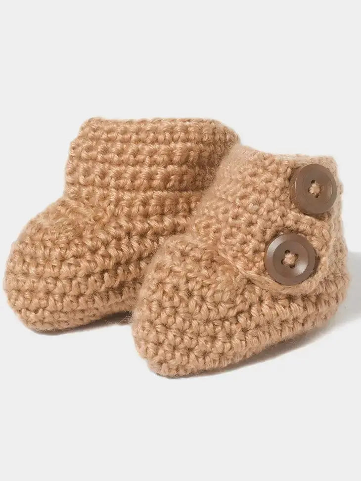 Hand-knitted baby moccasin