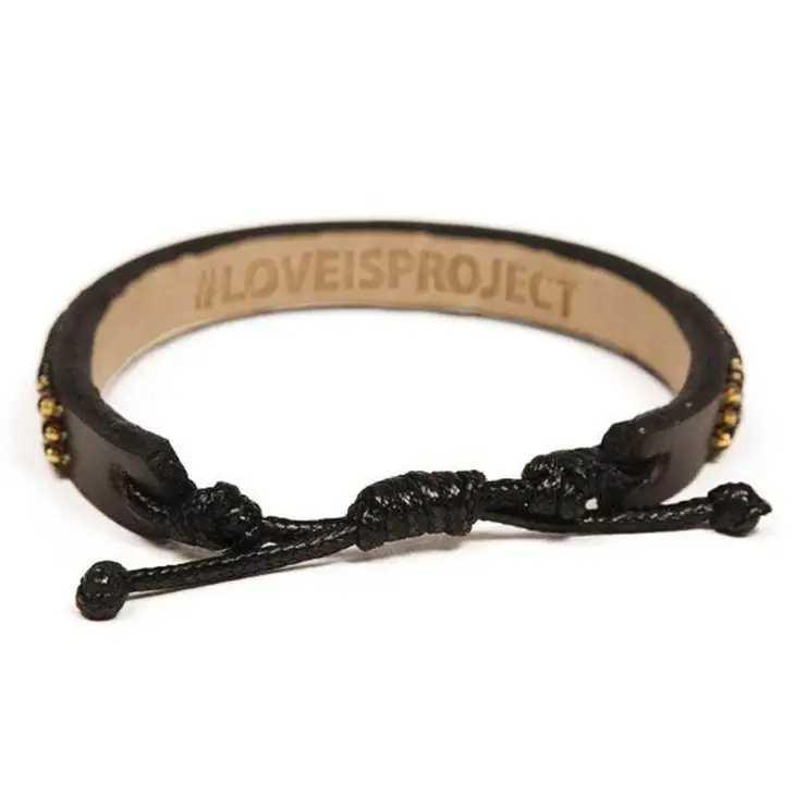 Skinny LOVE Bracelet - Black/Gold Love Is Project